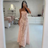Sheer Fitted Holiday Floral Dress